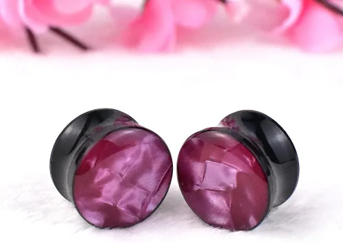 Vista 8 de Jboyanpei 12 unids6 pares coloridos granos de piedra acrílico tapones para los oídos dilatadores de oreja calibre expansor piercing joyería