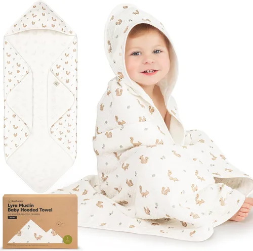 Vista 13 de KeaBabies Toallas de muselina con capucha para bebés y niñas recién nacidas, paquete de 2, toallas de baño de algodón orgánico de 30 x 30 pulgadas