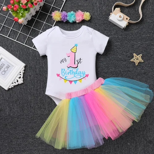 Vista 2 de ODASDO Baby Girl - Juego de 3 tutú, 3 unidades, para fiesta de cumpleaños