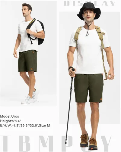Vista 7 de TBMPOY Pantalones cortos de senderismo para hombre de 7 pulgadas, de secado rápido, atléticos, gimnasio, deportes al aire libre, entrenamiento