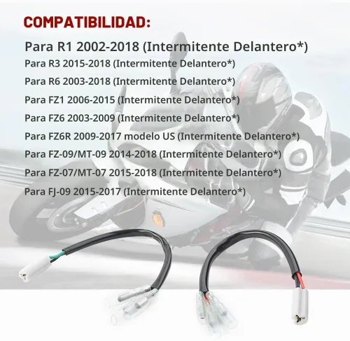 Vista 5 de FSFY 2 unids arnés de cableado de señal de giro para Yamaha R1 R3 R6 FZ1 FZ6 FZ07 FZ09