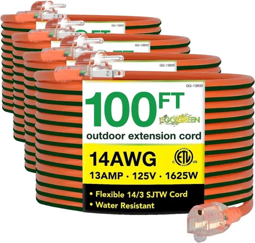 Vista 22 de Go Green Power Inc. (GG-13708BK) - Cable de extensión 16/3 SJTW para exteriores; color negro, 8 pies