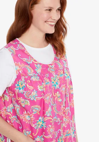 Vista 5 de Only Necessities Delantal a presión en talla grande para mujer