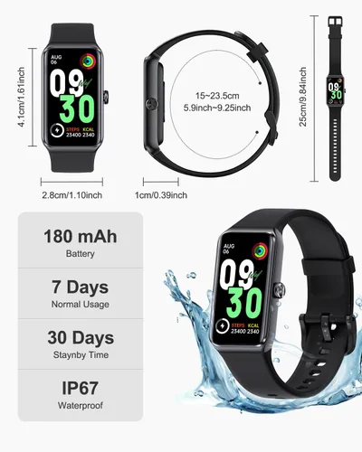 Vista 7 de DeerRun Monitor de actividad física para hombres y mujeres, monitor de salud 24/7 con frecuencia cardíaca y seguimiento del sueño, IP67 impermeable