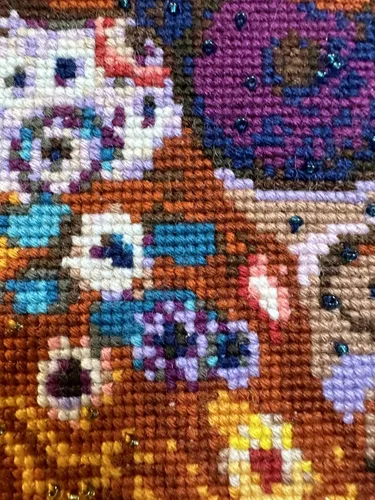 Vista 8 de RIOLIS - Motherly Love After G. Klimt 916, kit de punto de cruz de San Valentín de 11,81 pulgadas x 13,78, kits de punto de cruz para principiantes