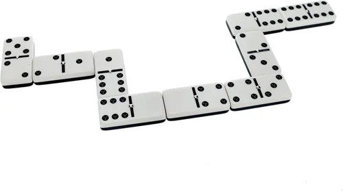 Vista 7 de WE Games Dominó doble de 6 tonos en blanco y negro con spinners, tamaño ideal, estuche de estilo vintage, juegos de mesa familiares y adultos