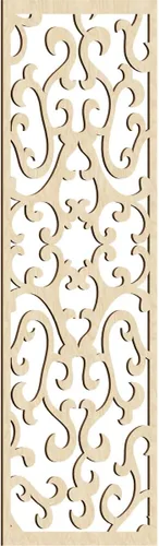 Vista 124 de 9 3/8 pulgadas de ancho x 24 3/8 pulgadas de alto x 1/4 de alto Smithfield paneles de pared de madera con calado, abedul