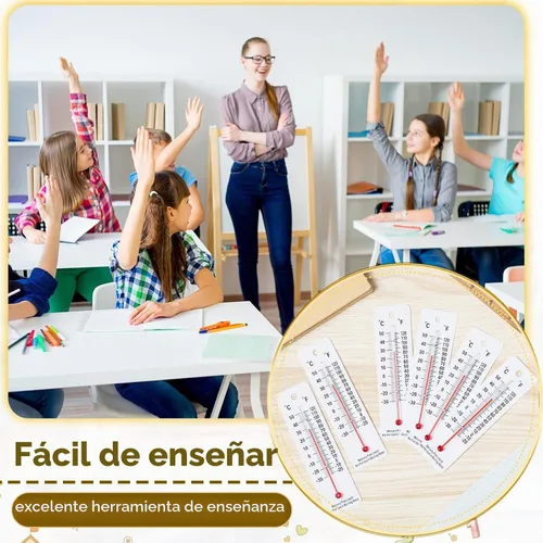 Vista 5 de Maitys - 10 termómetros científicos sin mercurio, suministros escolares para estudiantes, termómetros de doble escala de punto de ebullición