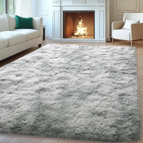 Vista 36 de Mugorn - Alfombras suaves y esponjosas de 2 x 3 pies para el hogar, alfombra pequeña con 4 mallas antideslizantes, color negro, 2 x 3 pies
