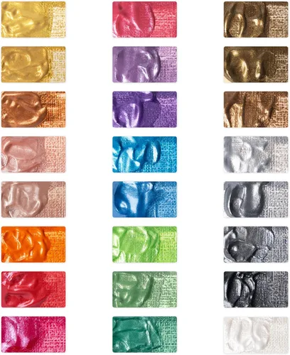 Vista 6 de Castle Art Supplies Juego de 24 tubos acrílicos metálicos Fórmula mejorada 24 tubos de 0.47 onzas líquidas para artistas adultos, principiantes