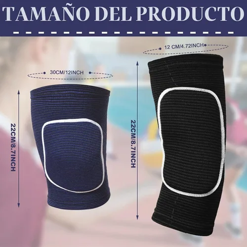 Vista 2 de Sosation Juego de 2 Coderas de Voleibol y Mangas para Rodilla y Brazo con Almohadilla de Protección, Accesorios Esenciales de Voleibol con Alta