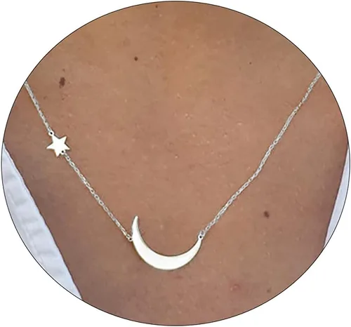 Vista 11 de Ascomy - Collar con dije dorado delicado, chapado en oro de 14 quilates, joyería diaria con dije de hoja con circonia cúbica y corazón pequeño