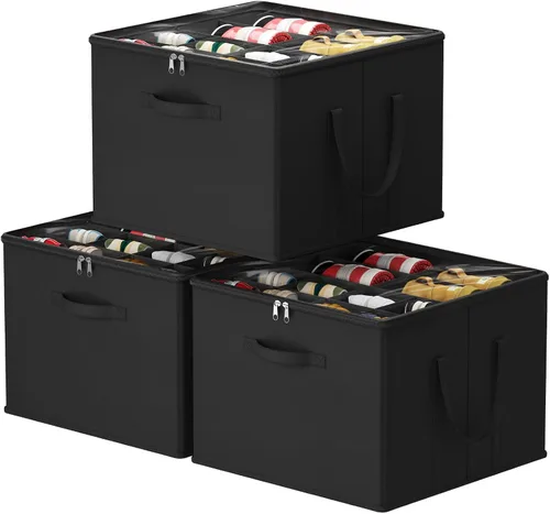 Vista 27 de Lifewit Organizador de almacenamiento de zapatos para armario para 12-16 pares, contenedor de almacenamiento grande de tela con cubierta