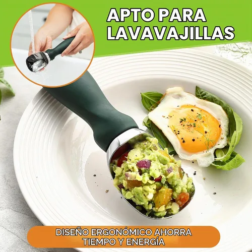 Vista 7 de Spring Chef - Cuchara profesional para helado con mango suave - Cuchara de helado resistente para masa de galletas, yogur congelado, gelato Verde