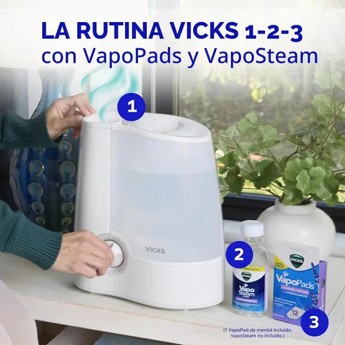 Vista 4 de Humidificador Vicks, de rocío cálido con apagado automático., V745A/V745-JUV, gris, 1, 1
