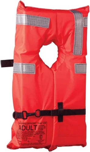 Vista 2 de Kent Chaleco salvavidas estilo collar tipo I comercial, naranja