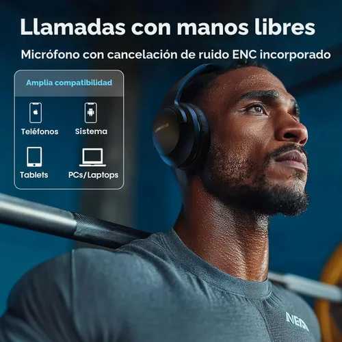 Vista 7 de YUMONDEAR Auriculares Bluetooth Over Ear, 80 Horas de Reproducción Auriculares Inalámbricos con Micrófono ENC, Graves Profundos EQ, Comodidad
