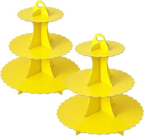 Vista 17 de Soleebee Soporte para Cupcakes de 3 Niveles, Torre de Cupcakes de Cartón, Torre de Soporte para Pasteles de Postre para Decoración de Cumpleaños