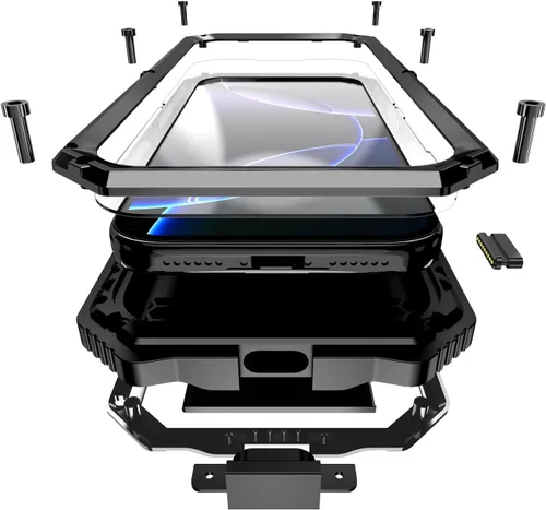 Vista 12 de Lunivop Compatible con iPhone 15 Pro Max Funda Protección Resistente a Prueba de Polvo Protector de Pantalla Integrado Soporte Resistente 360 Cuerpo