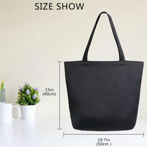 Vista 6 de Naanle Bolsa de lona para mujer, bolso de hombro casual con hoja de palma, reutilizable, multiusos, resistente, para compras, comestibles, algodón