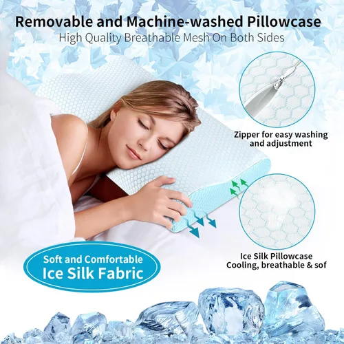Vista 2 de Almohadas de Espuma Viscoelástica Almohada para el Cuello para Dormir, Almohada Cervical Ergonómica Almohada de Cama para Personas que Duermen