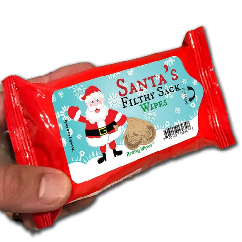 Vista 6 de Santa's Filthy Sack Wipes - Toallitas húmedas navideñas para amigos, tamaño de bolsillo, sin alcohol