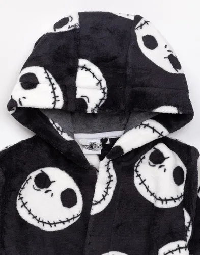 Vista 4 de Disney The Nightmare Before Christmas - Bata de baño para niños, color negro, Negro