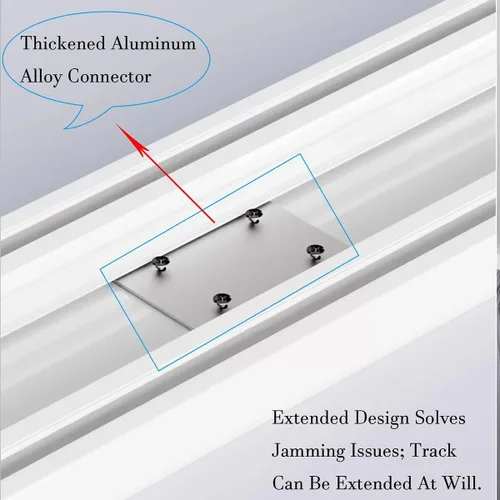 Vista 4 de Ceiling Curtain Track, Double Row Curtain Track Ceiling Mounted 3.94FT 6.89FT 5.58FT 9.84FT 13.12FT Sliding Rails for Curtains Room Divider for