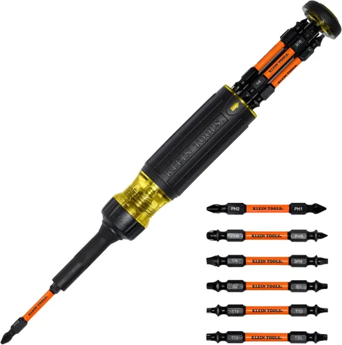 Vista 16 de Klein Tools 32305 - Destornillador de trinquete multibroca, herramienta 15 en 1 con puntas Phillips, ranuradas, cuadradas, Torx y combo