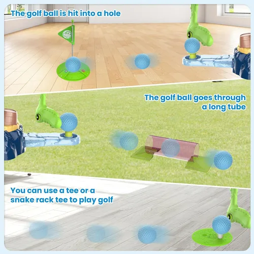 Vista 3 de Juego de golf para niños de 3, 4 y 5 años, juegos de golf para niños, palos de golf para niños, juguetes al aire libre para niños de 3 a 5 años