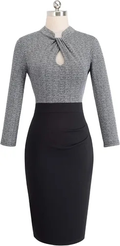 Vista 2 de Homeyee Vestido de manga corta, para iglesia y negocios, B430, para mujer
