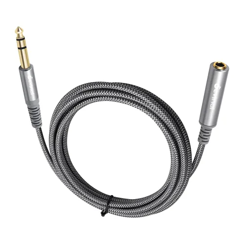 Vista 10 de Cable de extensión TRS macho a 1/4 de pulgada para auriculares hembra de 0.250 in, cable de extensión de guitarra para auriculares, cable de audio