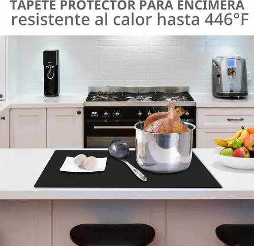 Vista 3 de Tapetes de silicona de grado alimenticio para encimera de cocina, tapete protector de encimera, resistente al calor, tapete para freidora de aire