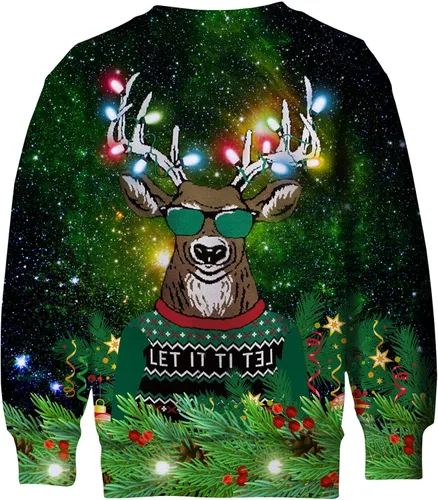 Vista 2 de BFUSTYLE - Sudadera de Navidad de tela polar para niños y niñas (4 a 16 años)