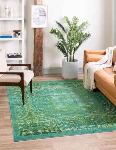 Vista 20 de Unique Loom Renaissance Collection - Alfombra rectangular de 2 x 3 pies 1 pulgada, color azul y verde