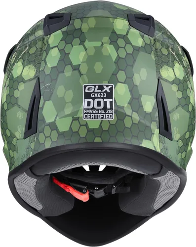 Vista 3 de GLX GX623 - Conjunto de casco para ATV/moto de tierra para jóvenes - Camuflaje, Pequeño - DOT