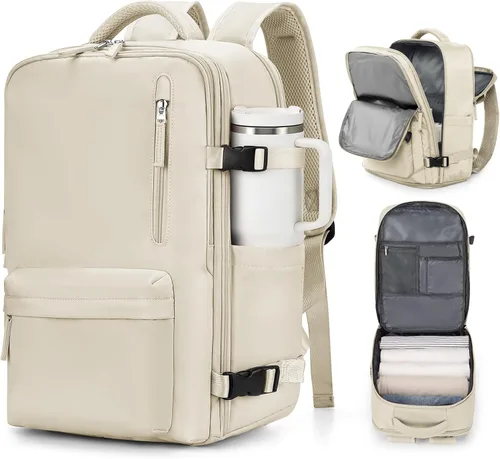 Vista 8 de VGCUB Mochila grande de viaje para trabajo, negocios, mochila para computadora portátil aprobada para vuelo, para mujeres y hombres, mochila