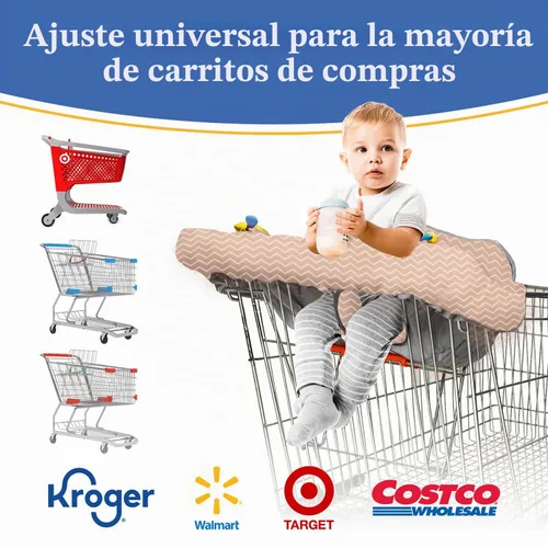 Vista 3 de PILLANI Asiento de carrito de compras para bebé, funda de silla alta para asiento de restaurante - Funda de carrito de comestibles para bebé niña