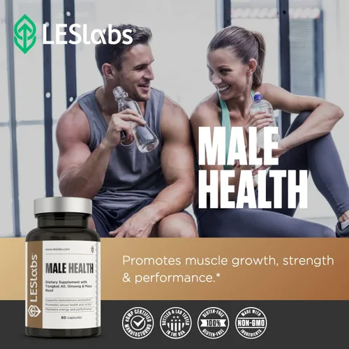 Vista 5 de Male Health, Incrementador natural de testosterona para la salud sexual y la líbido, resistencia y el rendimiento sexual, con Tongkat Ali, Ginseng