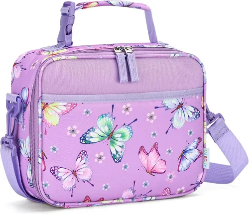Vista 8 de VASCHY Bolsa de almuerzo para niños, reutilizable, aislada, para niños y niñas, con correa de hombro desmontable para guardería, escuela