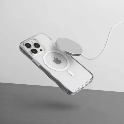 Vista 3 de totallee Funda transparente para iPhone 15 Pro con agarre extra, delgada y magnética para iPhone 15 Pro con imanes integrados (agarre transparente)