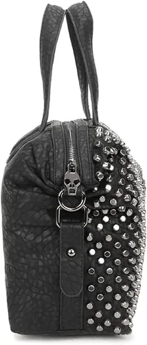 Vista 4 de Downupdown Bolso de mano para mujer, bolso de mano con remache, cráneo, bolso de piel sintética, bolso cruzado de hombro, bolso punk