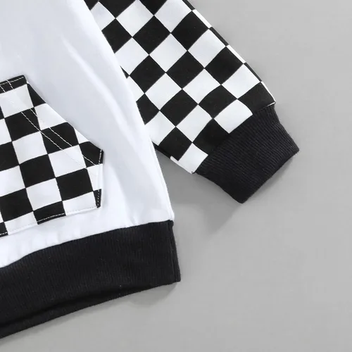Vista 4 de Conjunto de 2 piezas de sudadera con capucha y pantalones deportivos para bebés y niños pequeños, ropa de otoño e invierno