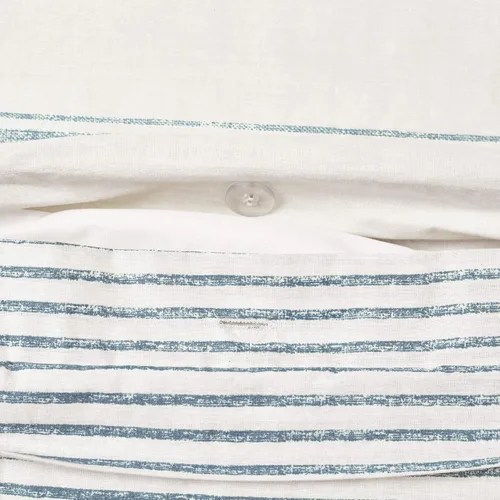 Vista 5 de Lush Decor Funda de Edredón Reversible de Algodón a Rayas Estilo Granja Twin XL Juego de 2 Piezas Azul - Juego de Ropa de Cama Twin XL - Funda