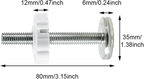 Vista 2 de Barra de pivote roscada para puerta de bebé de montaje a presión, kit de pernos de montaje de tornillo pivote de 4 piezas para puerta de escalera