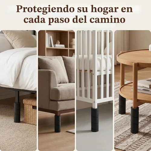 Vista 7 de Paquete de 12 protectores de dedos de base de cama reutilizables de espuma para proteger los dedos de los pies, fundas de patas de 6 pulgadas