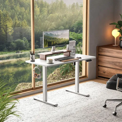 Vista 2 de Veken Escritorio eléctrico grande de pie de 47.2 pulgadas, mesa de juegos Blanco