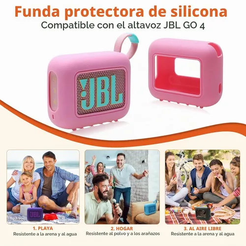 Vista 6 de Funda de silicona para altavoz JBL Go 4 ultraportátil impermeable negro Funda de viaje para altavoz impermeable ultraportátil JBL Go 4