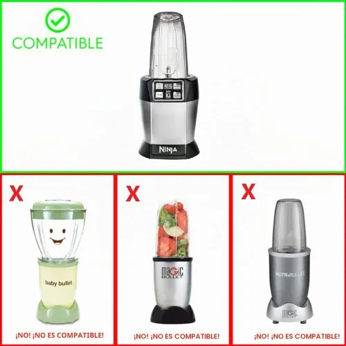 Vista 4 de Cuchilla de licuadora apta para Ninja, piezas de repuesto, 7 hojas macho de aleta con junta de goma, accesorios de licuadora compatibles con Nutri