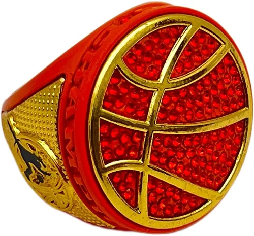 Vista 6 de Anillos deportivos de descuento, ANILLO DE CAMPEONATO DE BALONATO DE BASKETBALL DE LUJO — Colores surtidos, Cuerpo pintado con piedras, Anillo